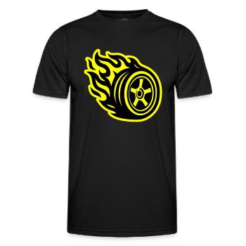 Reifen Flamme Auto - Männer Funktions-T-Shirt - Schwarz - Vorne - AI Model Male 178 dark (178cm)
