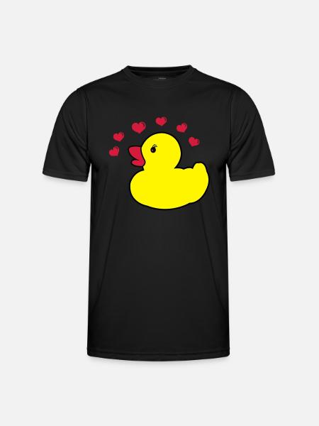 quitsche_enten_love2 - Männer Funktions-T-Shirt - Schwarz