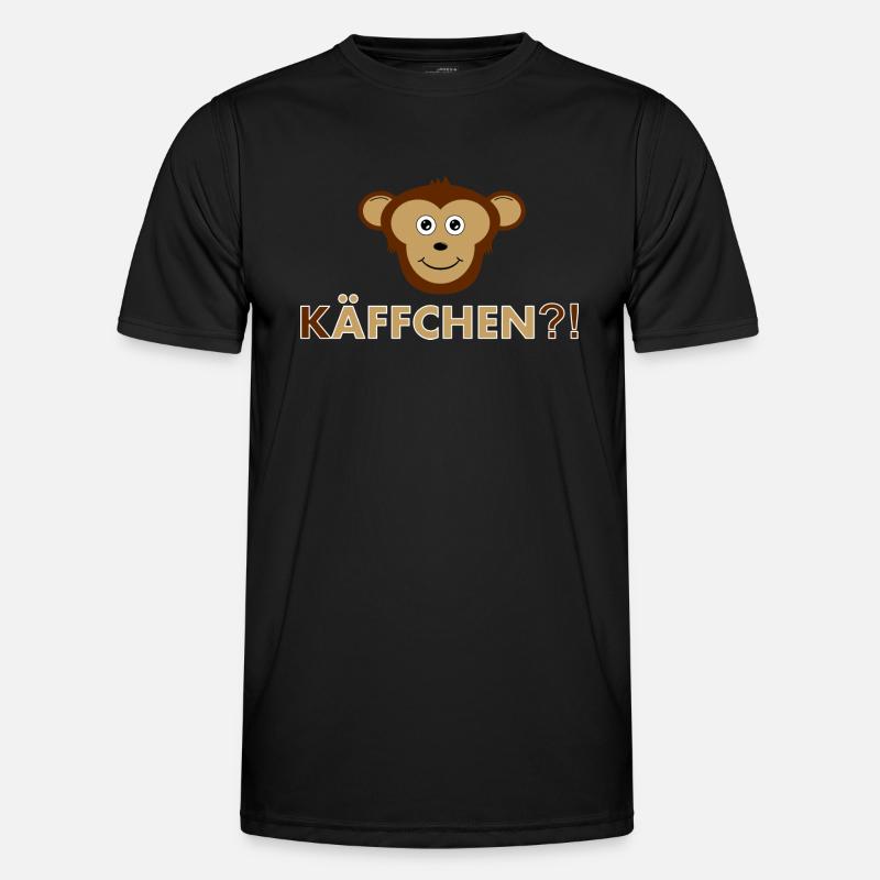 Käffchen Äffchen - Männer Funktions-T-Shirt - Schwarz