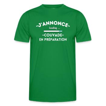 Futur papa humour cadeau, Couvade loading - T-shirt sport Homme - vert - Devant - AI Model Male 178 dark (178cm)