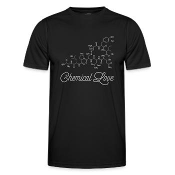 Amour chimique Ocytocine Chimie Amour Câlin Hormone - T-shirt sport Homme - noir - Devant - AI Model Male 178 dark (178cm)