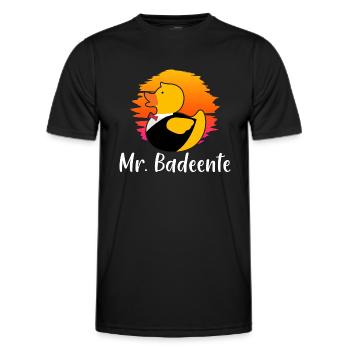 Badeente Gummiente - Männer Funktions-T-Shirt - Schwarz - Vorne - AI Model Male 178 dark (178cm)