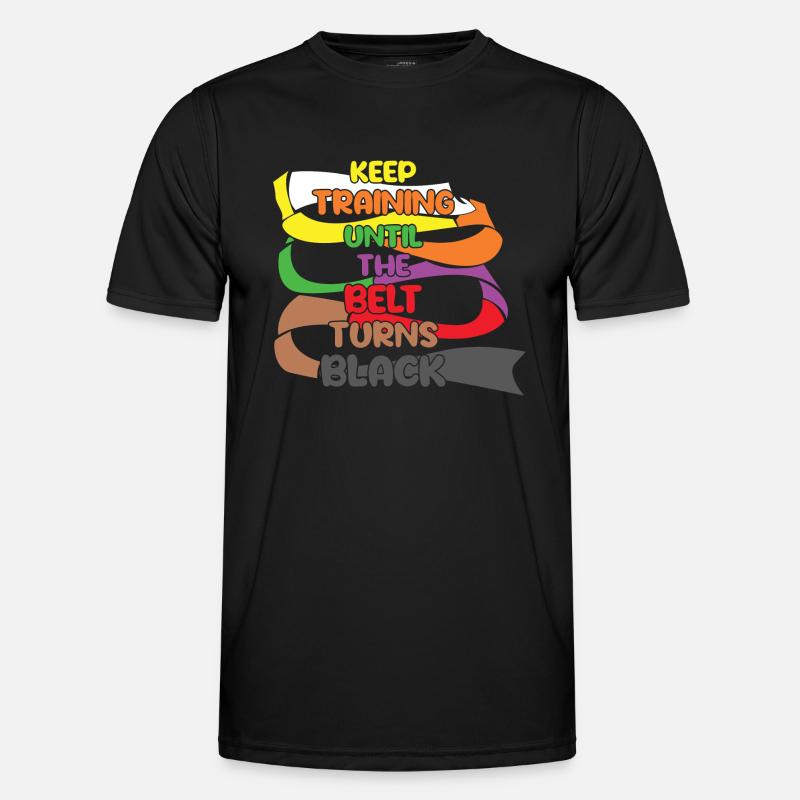 Karate Keep Training until the belt turns black Men's Functional T-Shirt