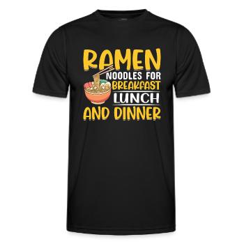 Ramen noodles for breakfast, lunch and - Men's Functional T-Shirt - black - Front - AI Model Male 178 dark (178cm)