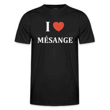 i love Mésange - T-shirt sport Homme - noir - Devant - AI Model Male 178 dark (178cm)