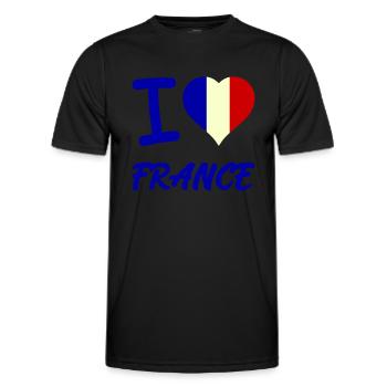 J’aime la France - T-shirt sport Homme - noir - Devant - AI Model Male 178 dark (178cm)