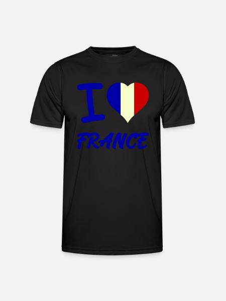 I Love France - Men's Functional T-Shirt - black