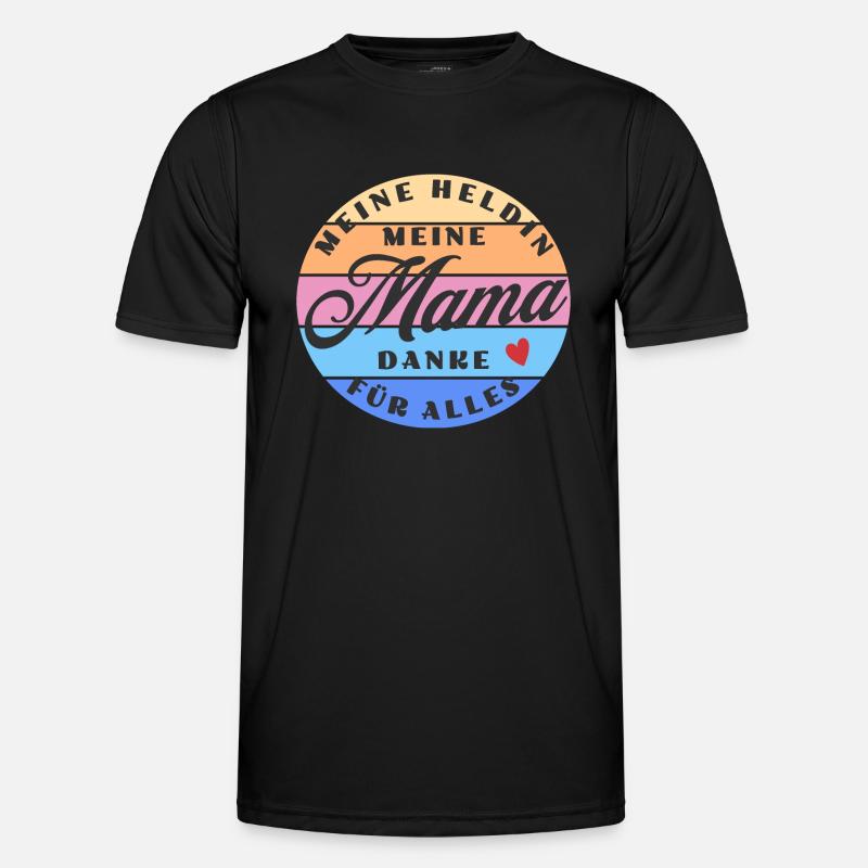Mama Meine Heldin - Retro - Geschenk Muttertag Männer Funktions-T-Shirt