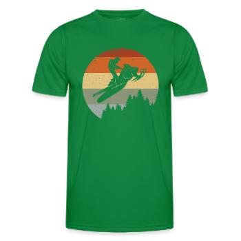 Silhouette de motoneige - T-shirt sport Homme - vert - Devant - AI Model Male 178 dark (178cm)