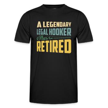 A Legendary Legal Has Retired Tow Trucker - Men's Functional T-Shirt - black - Front - AI Model Male 178 dark (178cm)