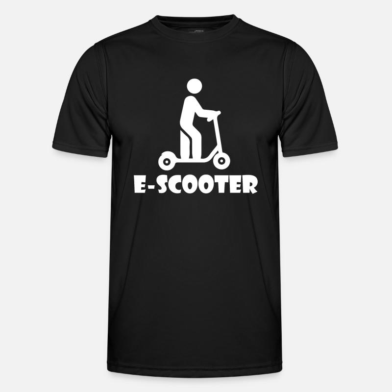 E-Scooter Roller Scooter - Männer Funktions-T-Shirt - Schwarz