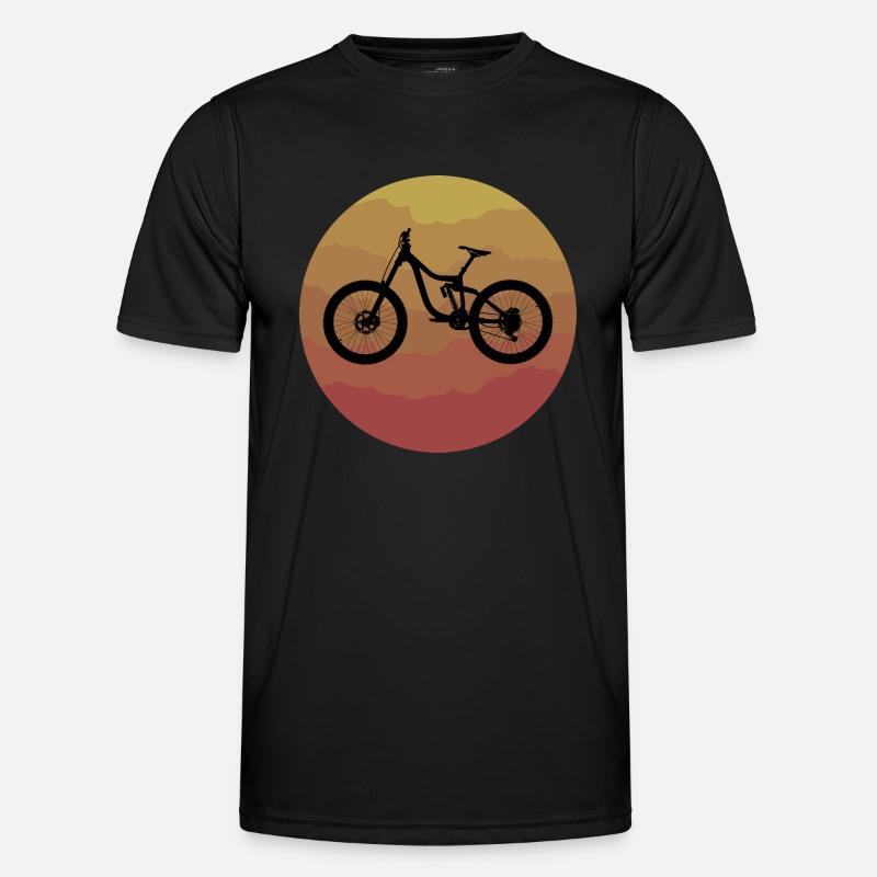 MTB mit Retro Sonne Männer Funktions-T-Shirt