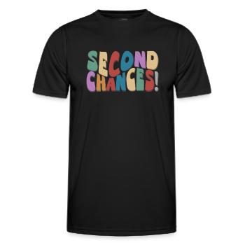 Second Chances Retro Groovy optimistisch Neuanfang - Männer Funktions-T-Shirt - Schwarz - Vorne - AI Model Male 178 dark (178cm)