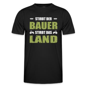 Stirbt Der Bauer Stirbt Das Land Bauern Protest - Männer Funktions-T-Shirt - Schwarz - Vorne - AI Model Male 178 dark (178cm)