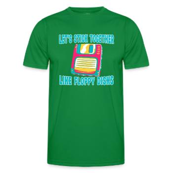 Lass Uns Zusammenhalten Wie Floppy Disks - Männer Funktions-T-Shirt - Kelly Green - Vorne - AI Model Male 178 dark (178cm)