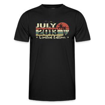 Juli Vintage 11. Geburtstag geboren 2013 Stimmung - Männer Funktions-T-Shirt - Schwarz - Vorne - AI Model Male 178 dark (178cm)