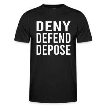 Verweigern Verteidigen Ablegen - Männer Funktions-T-Shirt - Schwarz - Vorne - AI Model Male 178 dark (178cm)