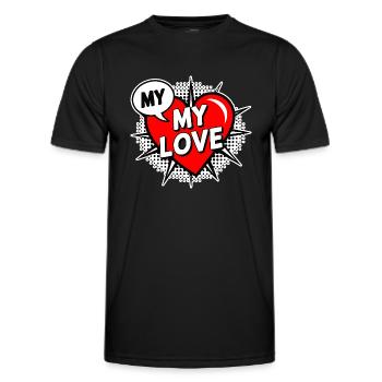 MY LOVE 2025 T-Shirt-Geschenk für Sie - Männer Funktions-T-Shirt - Schwarz - Vorne - AI Model Male 178 dark (178cm)