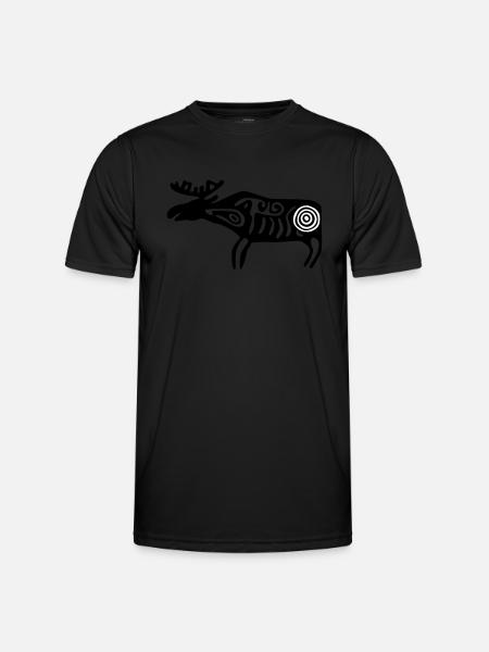 Elch Sámi Samen - Männer Funktions-T-Shirt - Schwarz