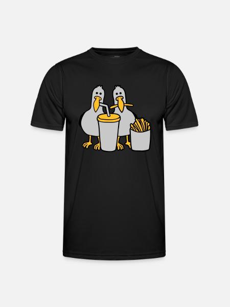 Fast food stolen seagulls - Men's Functional T-Shirt - black