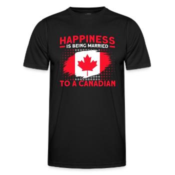 Canadian Flag Canadian Roots Gift - Men's Functional T-Shirt - black - Front - AI Model Male 178 dark (178cm)