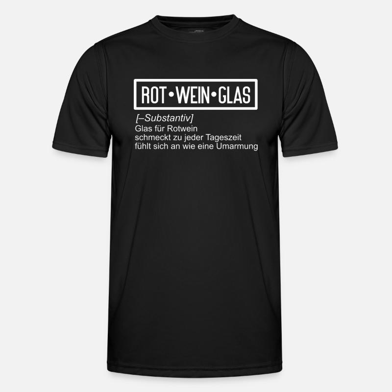 Rotweinglas Definition Design - Männer Funktions-T-Shirt - Schwarz