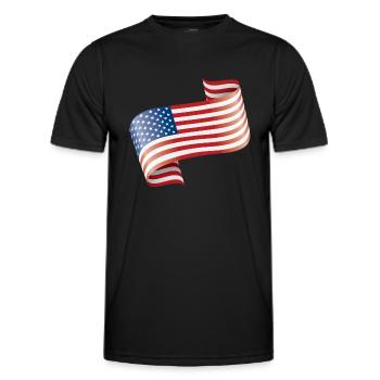 Amerika USA Fahne Flagge - Männer Funktions-T-Shirt - Schwarz - Vorne - AI Model Male 178 dark (178cm)