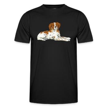 Français Bretagne Épagneul Epagneul Breton Cadeau - T-shirt sport Homme - noir - Devant - AI Model Male 178 dark (178cm)