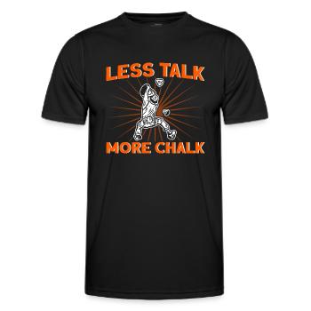 Less talking, more climbing Rock climbing gift - Men's Functional T-Shirt - black - Front - AI Model Male 178 dark (178cm)