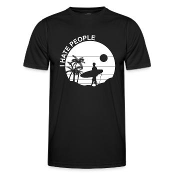 Surfing Surfboard Surfer Idée cadeau - T-shirt sport Homme - noir - Devant - AI Model Male 178 dark (178cm)