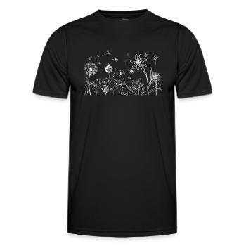 Minimalist flowers - Men's Functional T-Shirt - black - Front - AI Model Male 178 dark (178cm)