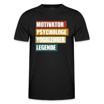 Lustiger Yogalehrer Spruch zum Geburtstag - Männer Funktions-T-Shirt - Schwarz - Vorne - AI Model Male 178 dark (178cm)