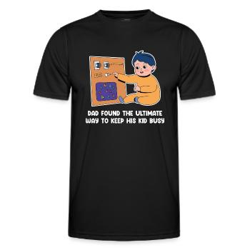 Father's Day and children's design - Men's Functional T-Shirt - black - Front - AI Model Male 178 dark (178cm)
