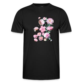 Rosen, Blumen,blume, floral, blume - Männer Funktions-T-Shirt - Schwarz - Vorne - AI Model Male 178 dark (178cm)
