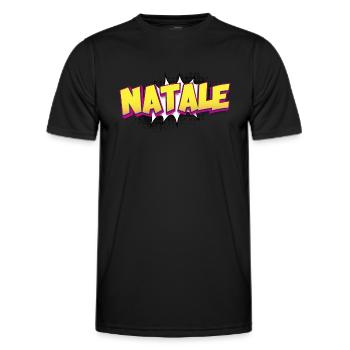 Natale Custom Name Comic Book Style Pop Art, - Men's Functional T-Shirt - black - Front - AI Model Male 178 dark (178cm)