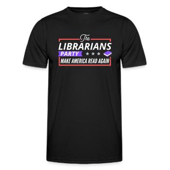 Die Partei der Bibliothekare - Männer Funktions-T-Shirt - Schwarz - Vorne - AI Model Male 178 dark (178cm)