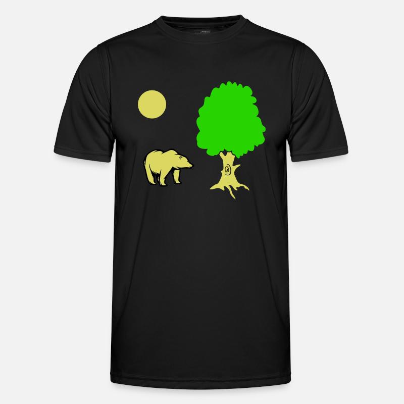 bär baum - Männer Funktions-T-Shirt - Schwarz