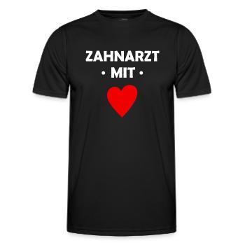 Zahnarzt mit Herz - Dentist - Männer Funktions-T-Shirt - Schwarz - Vorne - AI Model Male 178 dark (178cm)