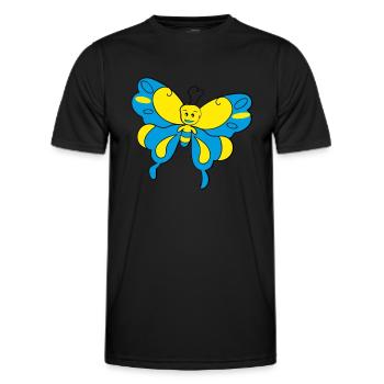 Papillon coloré > Graphique vectoriel - T-shirt sport Homme - noir - Devant - AI Model Male 178 dark (178cm)