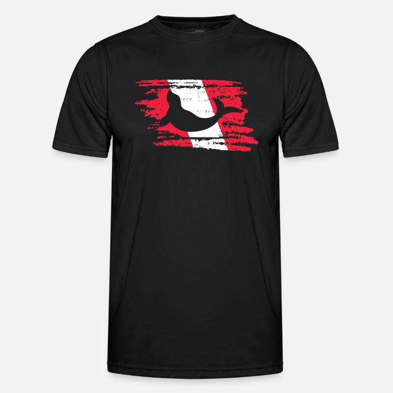 Drapeau de plongée Lion de mer Exploration sous-marine Plongée sous-marine T-shirt sport Homme