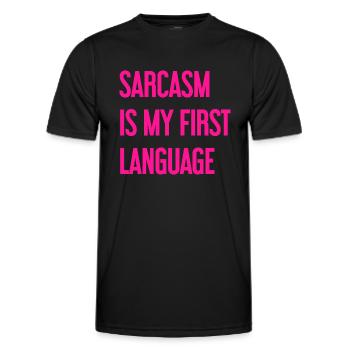 Sarcasme Pro - T-shirt sport Homme - noir - Devant - AI Model Male 178 dark (178cm)