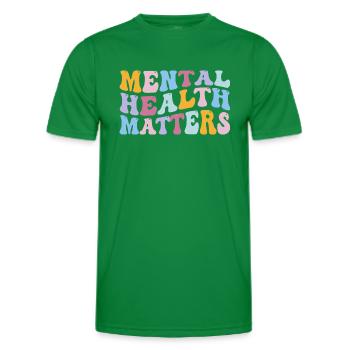 Mental Health Matters - Human Brain Illness - Men's Functional T-Shirt - kelly green - Front - AI Model Male 178 dark (178cm)