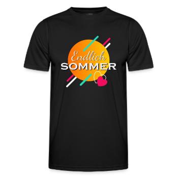 Endlich Sommer - Männer Funktions-T-Shirt - Schwarz - Vorne - AI Model Male 178 dark (178cm)