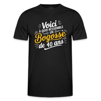 40 BECHER - Männer Funktions-T-Shirt - Schwarz - Vorne - AI Model Male 178 dark (178cm)