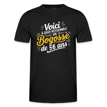 56-year-old bogosse - Men's Functional T-Shirt - black - Front - AI Model Male 178 dark (178cm)