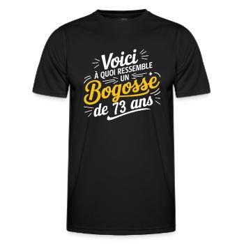 Bogosse de 73 Ans - T-shirt sport Homme - noir - Devant - AI Model Male 178 dark (178cm)