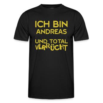 Gift for Andreas - Men's Functional T-Shirt - black - Front - AI Model Male 178 dark (178cm)