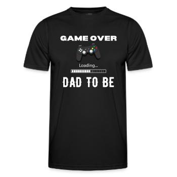 Game Over Dad To Be Controller White - Men's Functional T-Shirt - black - Front - AI Model Male 178 dark (178cm)