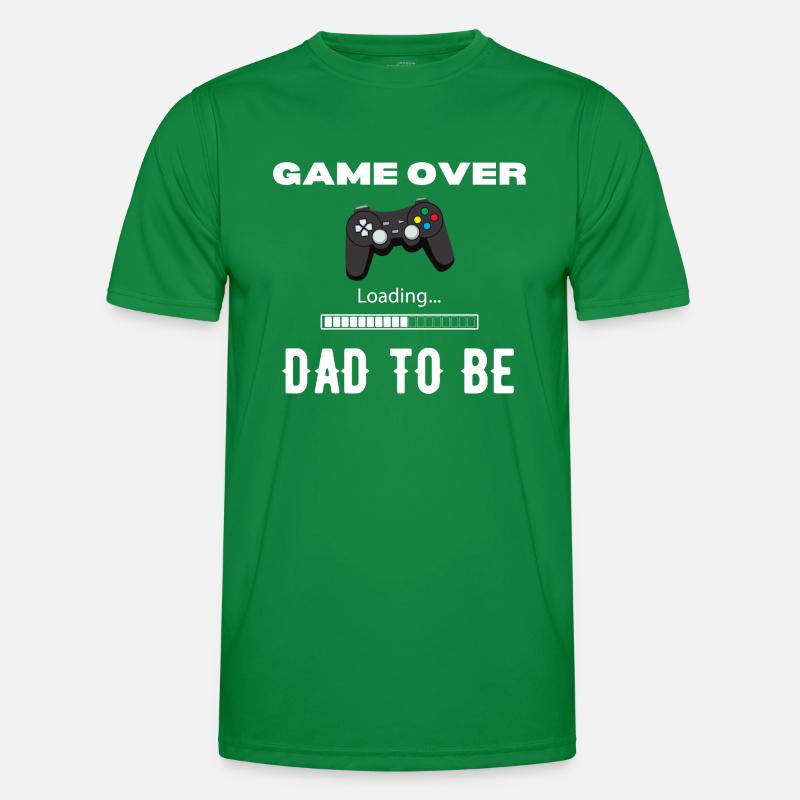 Game Over Dad To Be Controller White Men's Functional T-Shirt