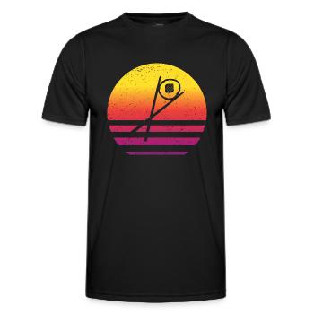 Sushi Chopsticks Sake Maki Retro Style Vintage - Men's Functional T-Shirt - black - Front - AI Model Male 178 dark (178cm)